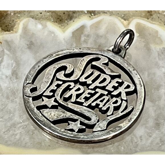 VTG James Avery Sterling Silver SUPER SECRETARY Pendant Charm 3.2g Rare Retired - Picture 6 of 9